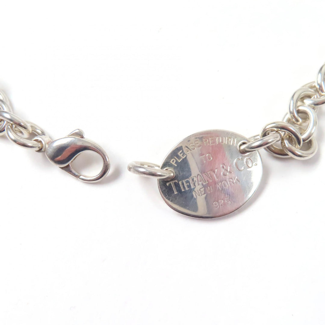 Very Good TIFFANY&Co. choker Oval tag Necklace Silver SV925 Women