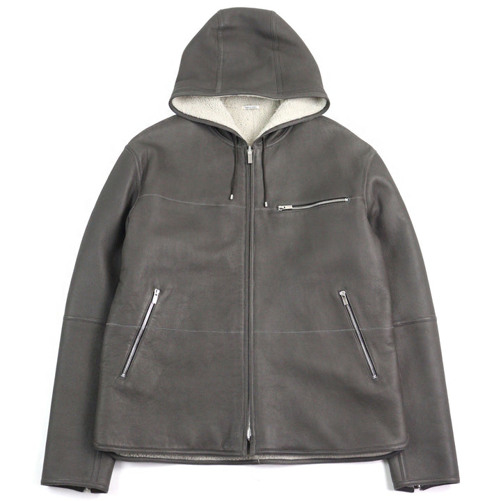 HERMES Blouson H logo zip reversible Sheep leather mens 053265HATC54