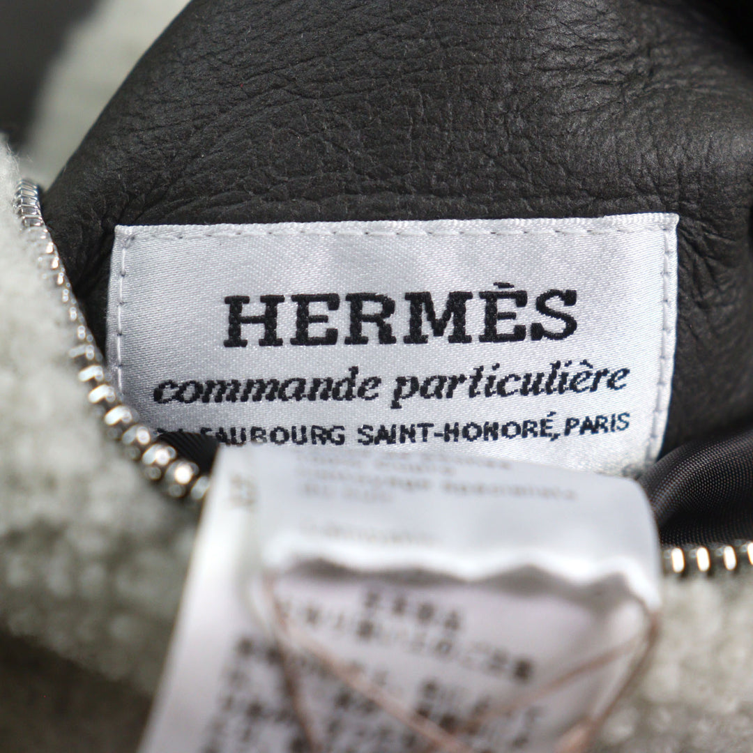 HERMES Blouson H logo zip reversible Sheep leather mens 053265HATC54