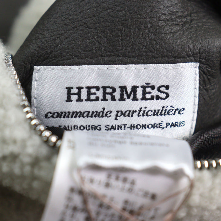 HERMES Blouson H logo zip reversible Sheep leather mens 053265HATC54