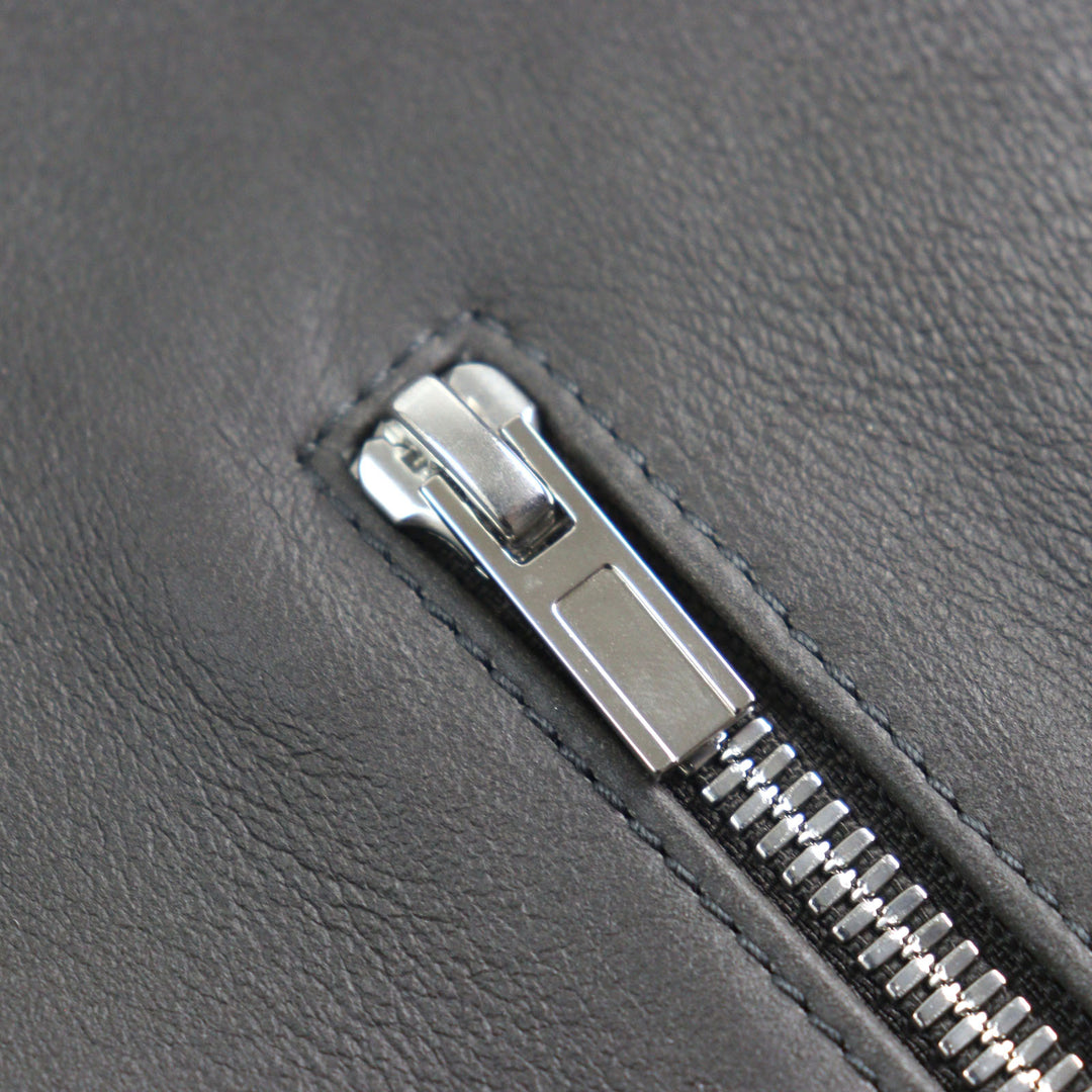 HERMES Blouson H logo zip reversible Sheep leather mens 053265HATC54