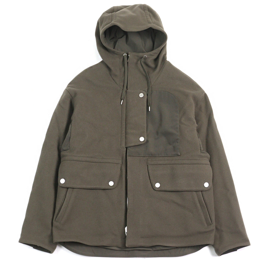 HERMES Jacket Serie button water repellent nylon switch hooded mens 48 H462120HB