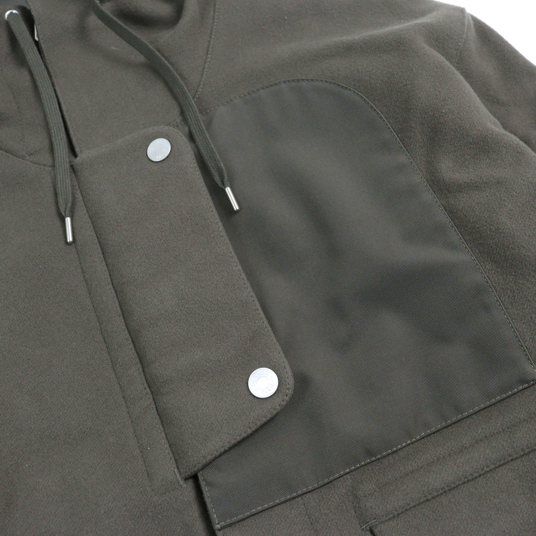 HERMES Jacket Serie button water repellent nylon switch hooded mens 48 H462120HB