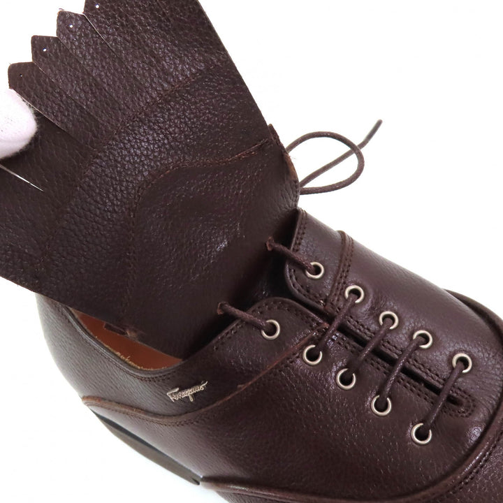 Excellent Salvatore Ferragamo Leather shoes Gancini logo Metal Dark brown