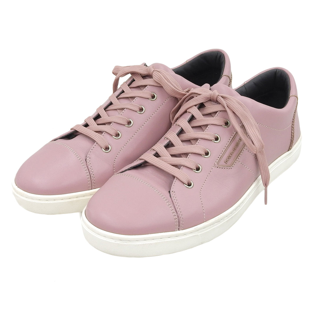 Excellent DOLCE&GABBANA Low cut sneakers pink leather mens 9 CS1326