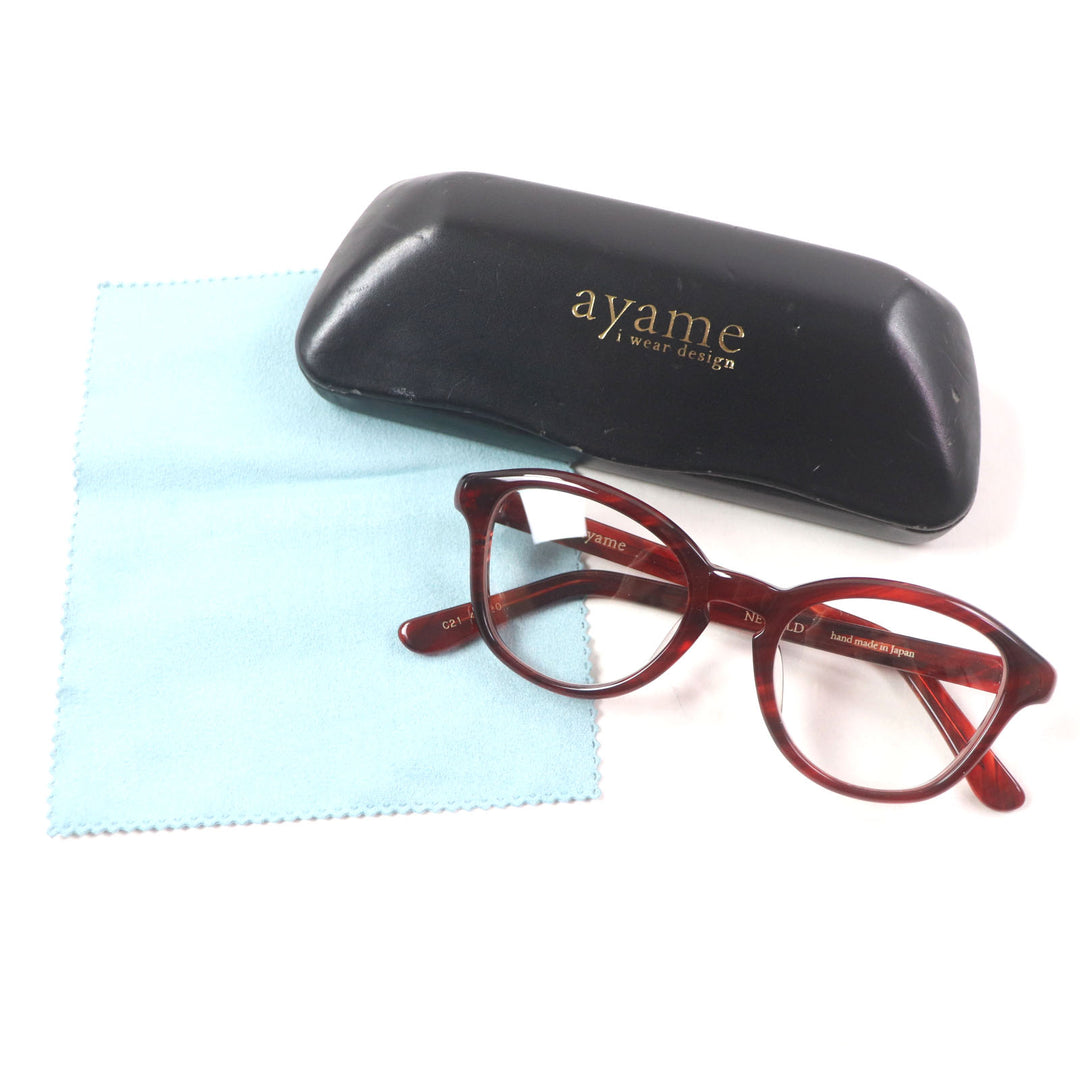 Great ayame Glasses NEWOLD New Old Clear red mens