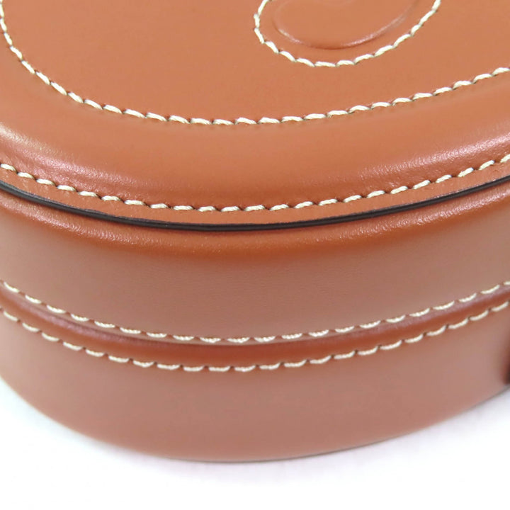 Excellent CELINE Handbag Oval Menodiaire Cuir Triomphe Tan Women 198613
