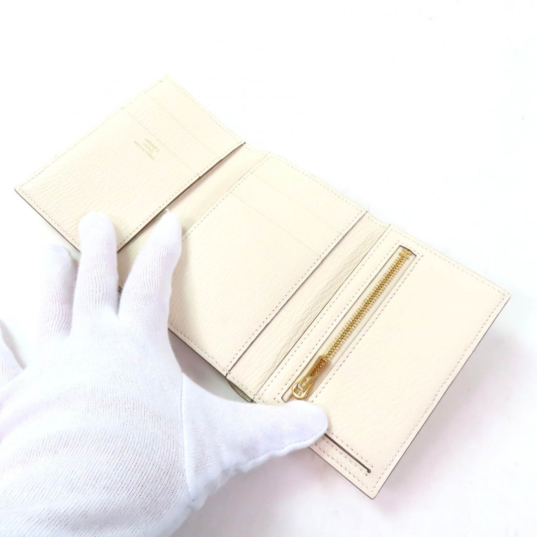 Pristine HERMES Tri-fold wallet Bearn combine Shave Women