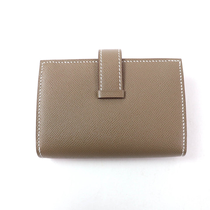 Pristine HERMES Card Case Bearn Mini Vaugham Leather Women
