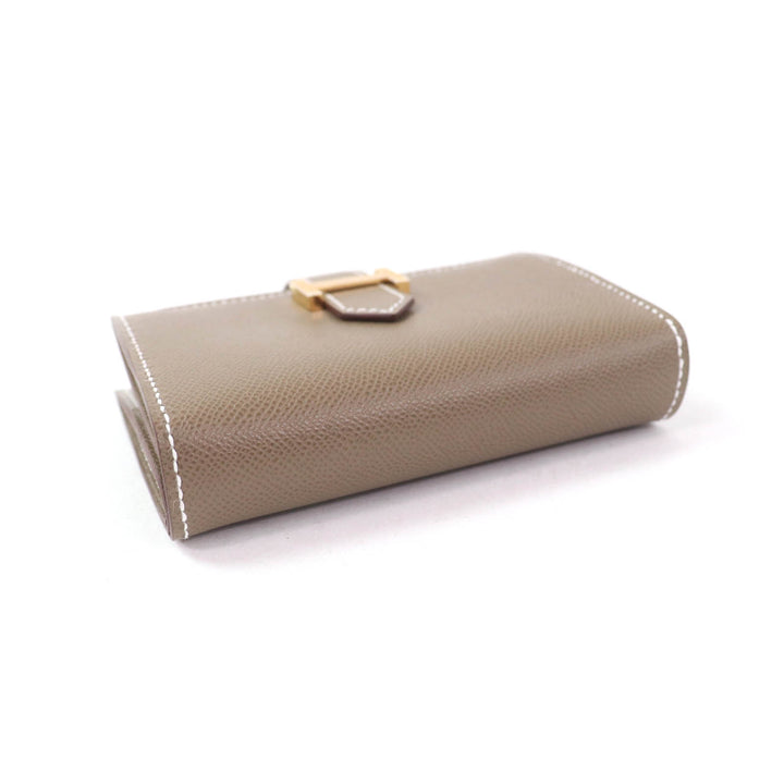 Pristine HERMES Card Case Bearn Mini Vaugham Leather Women
