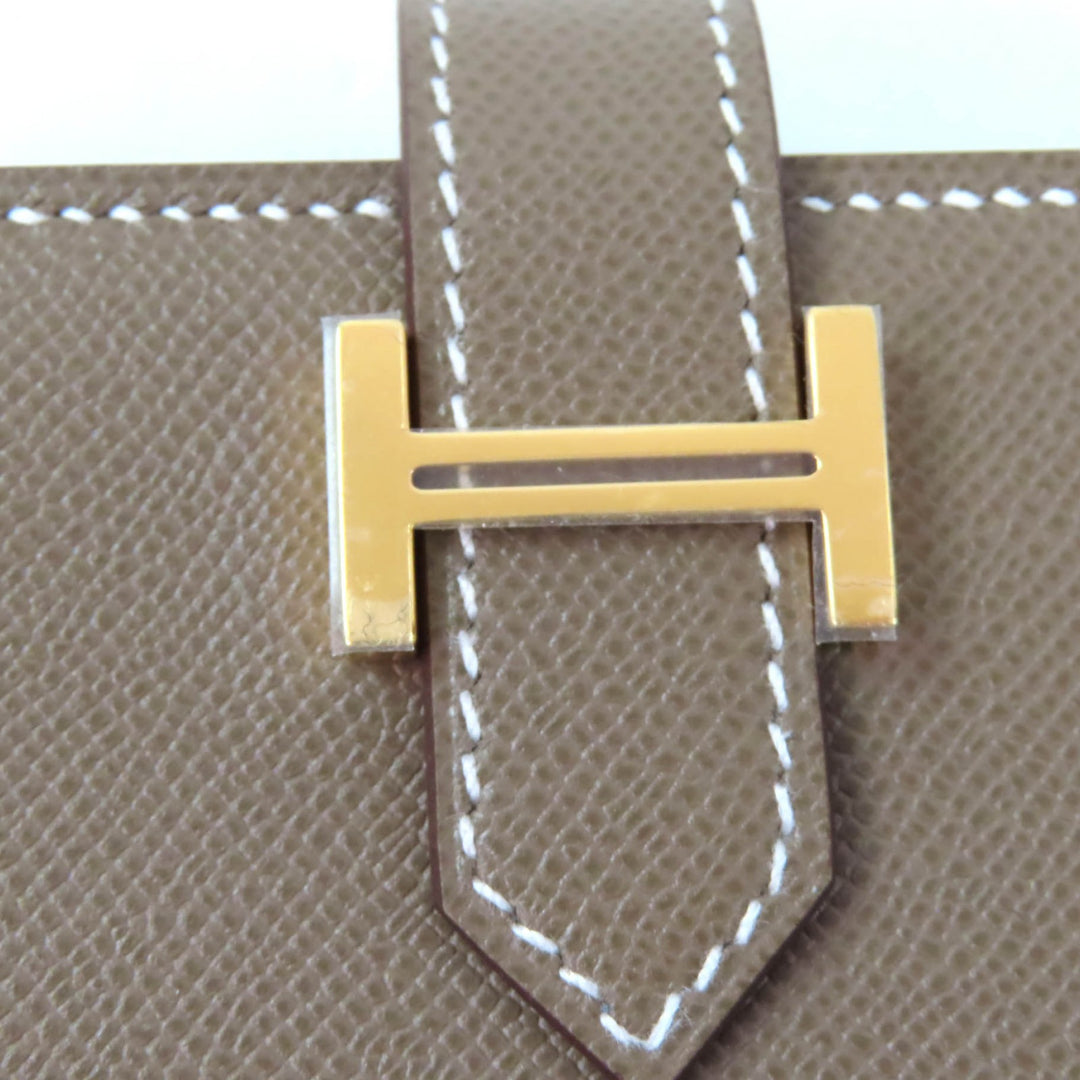 Pristine HERMES Card Case Bearn Mini Vaugham Leather Women