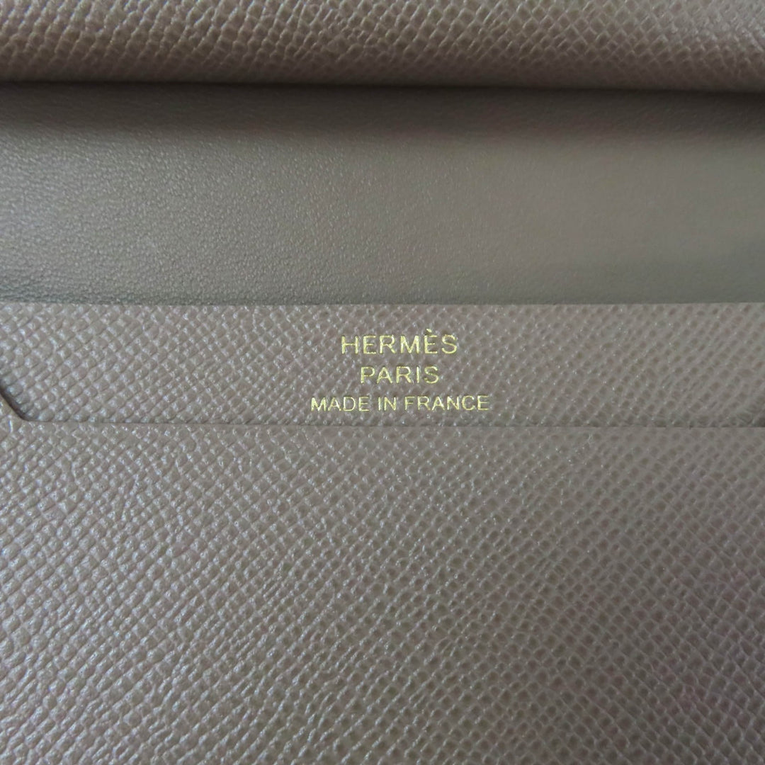 Pristine HERMES Card Case Bearn Mini Vaugham Leather Women