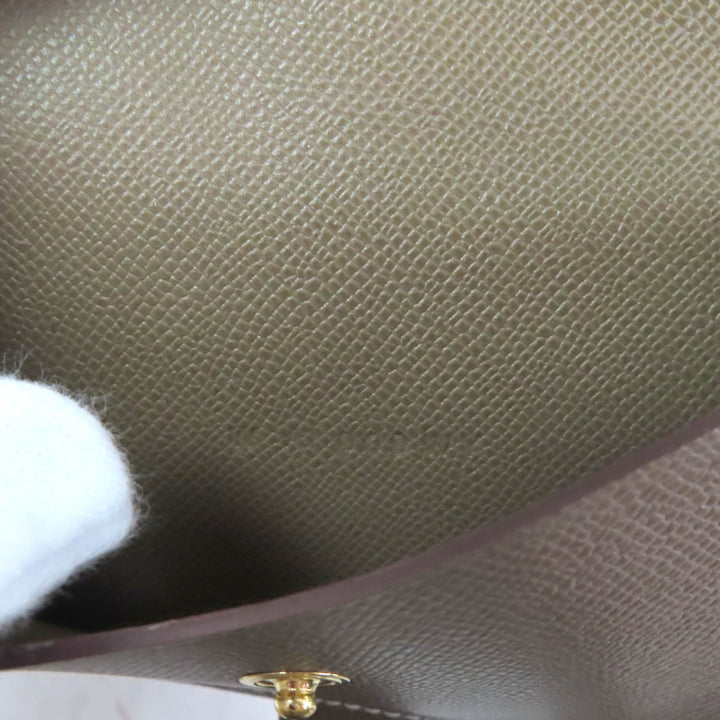 Pristine HERMES Card Case Bearn Mini Vaugham Leather Women