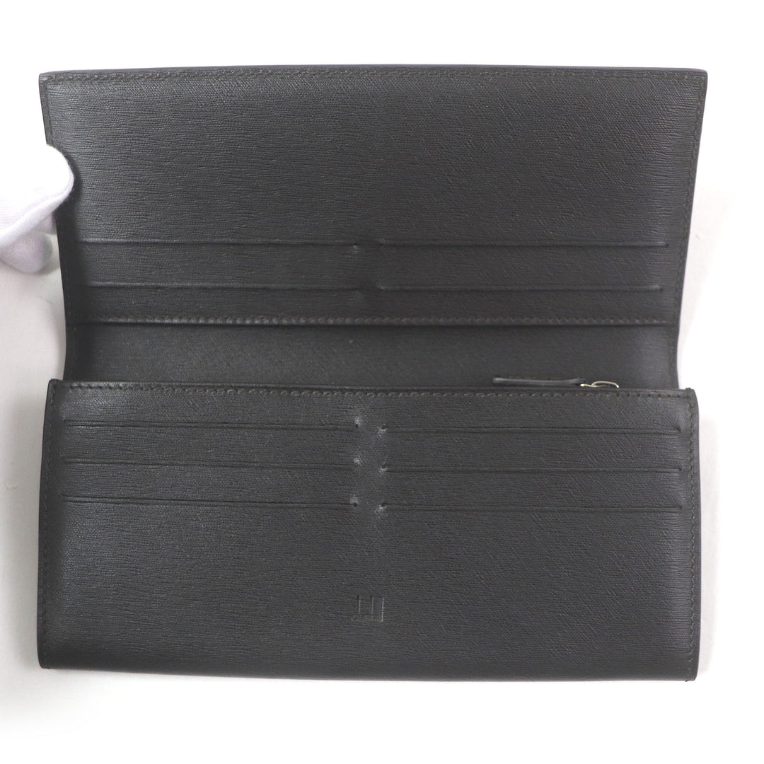 Pristine Dunhill Purse sidecar Long wallet black leather mens