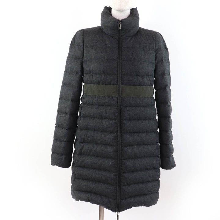 Great MONCLER down coat SOLOGNE With logo tag Dark gray wool Women 2