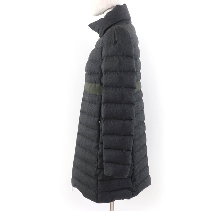Great MONCLER down coat SOLOGNE With logo tag Dark gray wool Women 2
