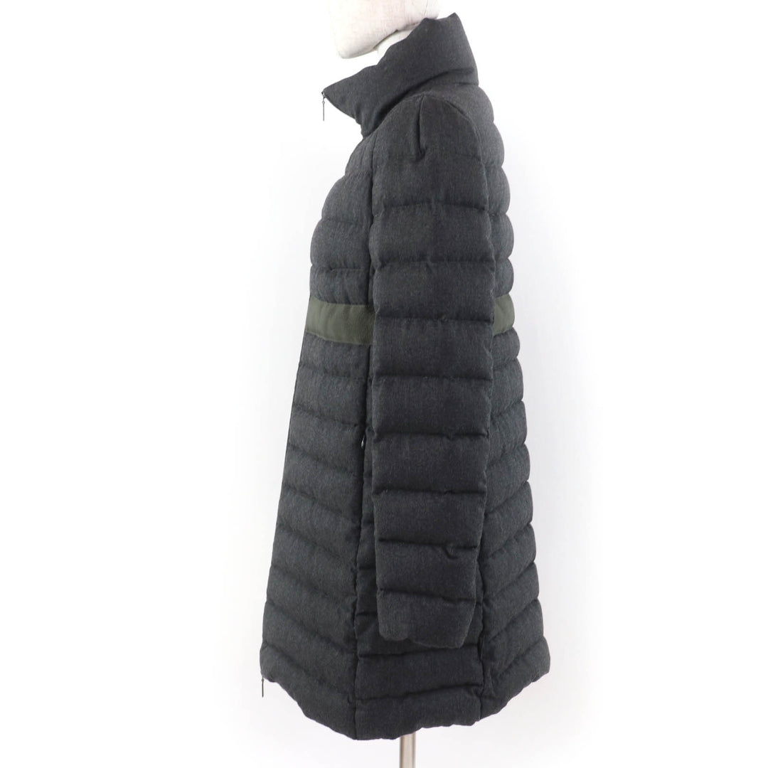 Great MONCLER down coat SOLOGNE With logo tag Dark gray wool Women 2