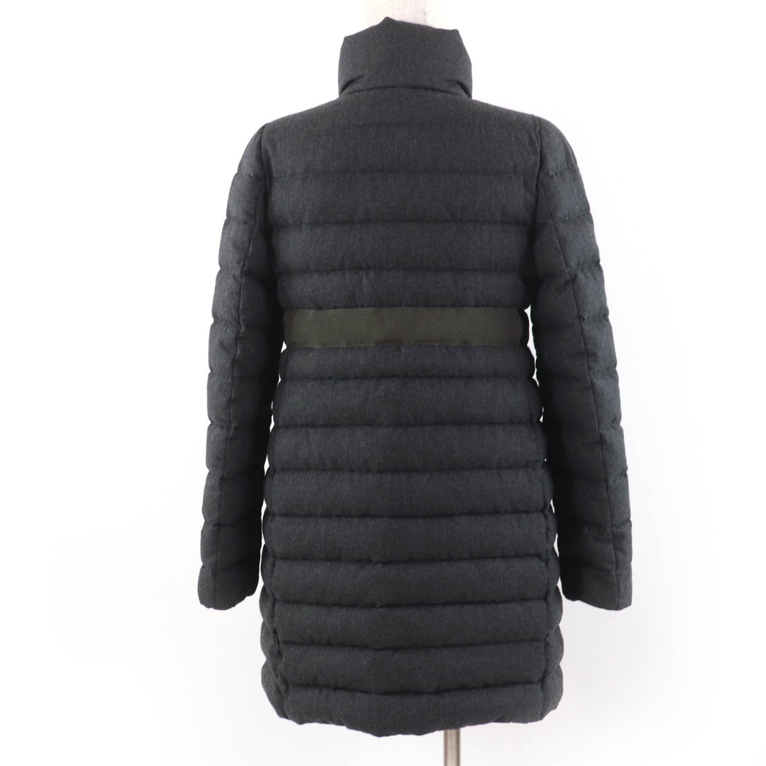 Great MONCLER down coat SOLOGNE With logo tag Dark gray wool Women 2