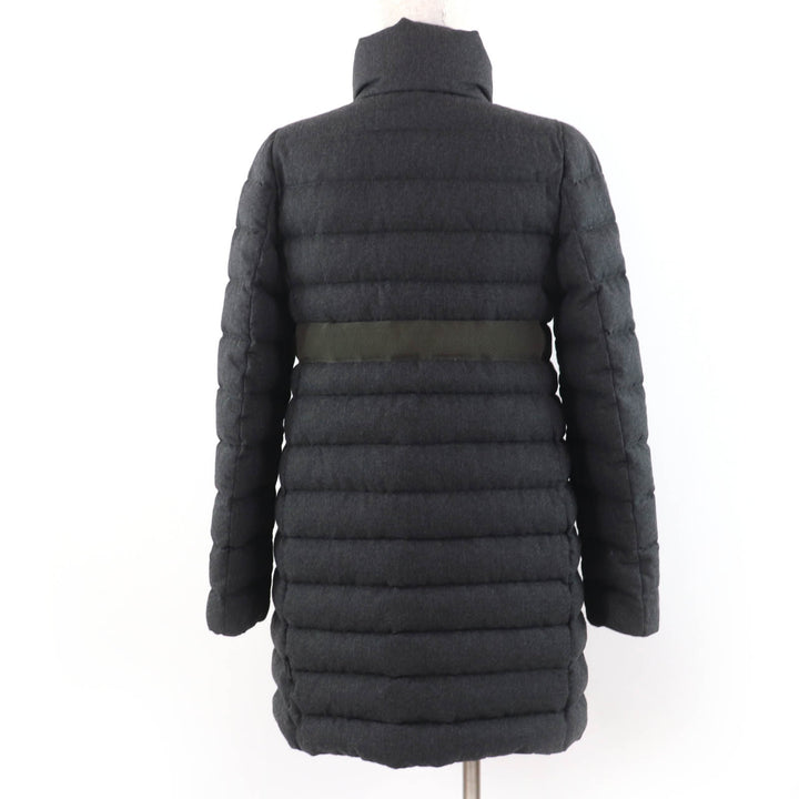 Great MONCLER down coat SOLOGNE With logo tag Dark gray wool Women 2