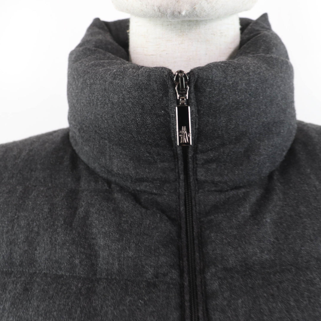 Great MONCLER down coat SOLOGNE With logo tag Dark gray wool Women 2