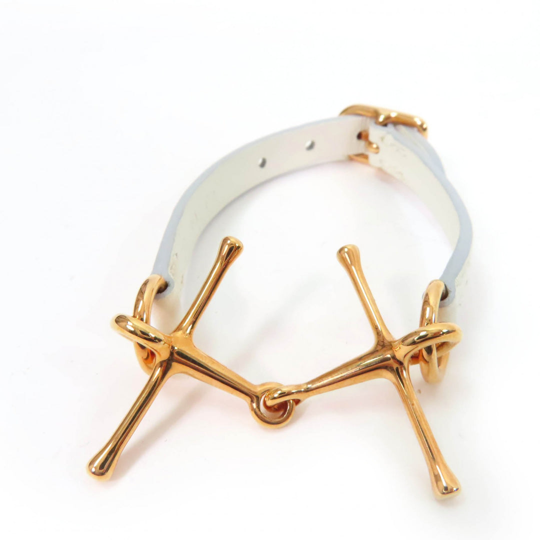 Excellent HERMES bracelet Mole Bracelet white leather Women