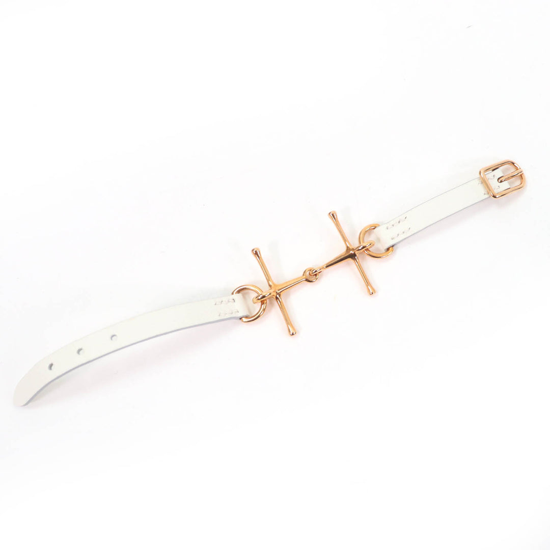 Excellent HERMES bracelet Mole Bracelet white leather Women