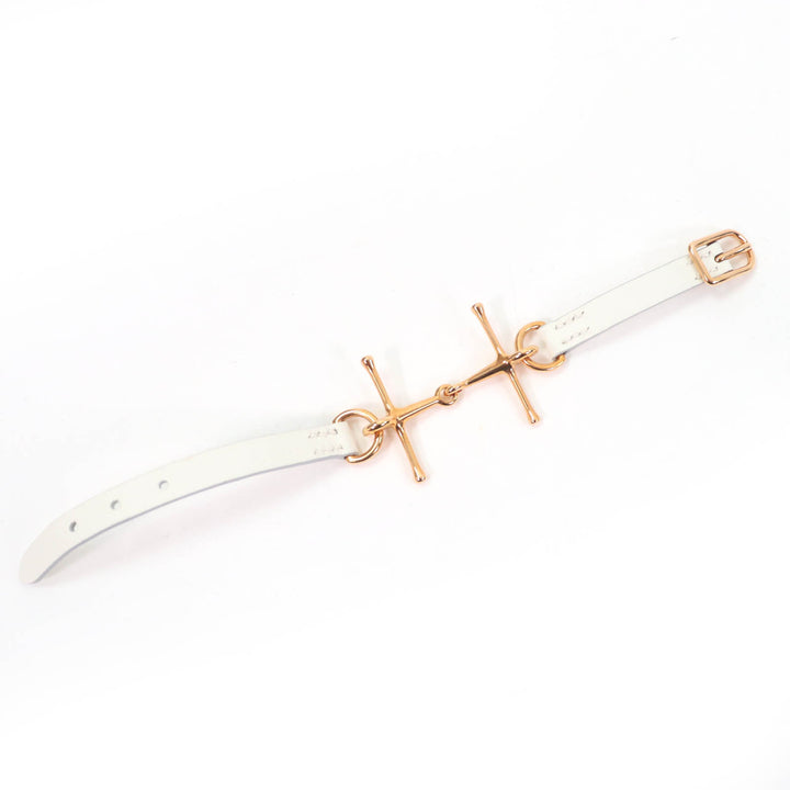 Excellent HERMES bracelet Mole Bracelet white leather Women