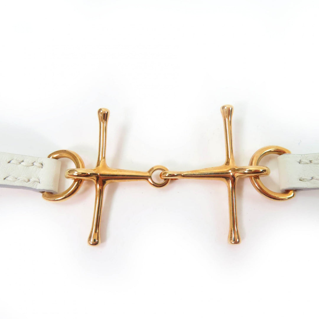 Excellent HERMES bracelet Mole Bracelet white leather Women