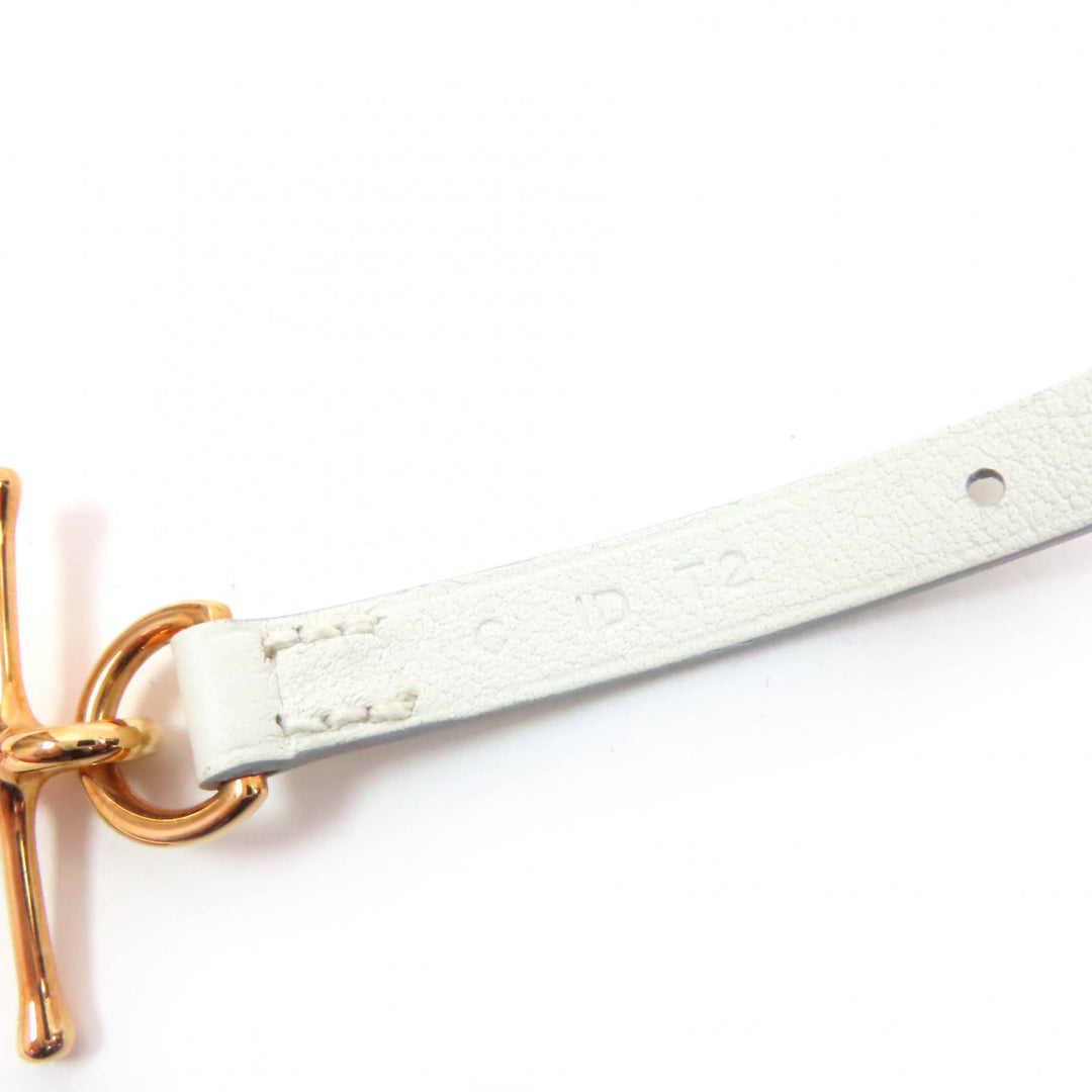Excellent HERMES bracelet Mole Bracelet white leather Women