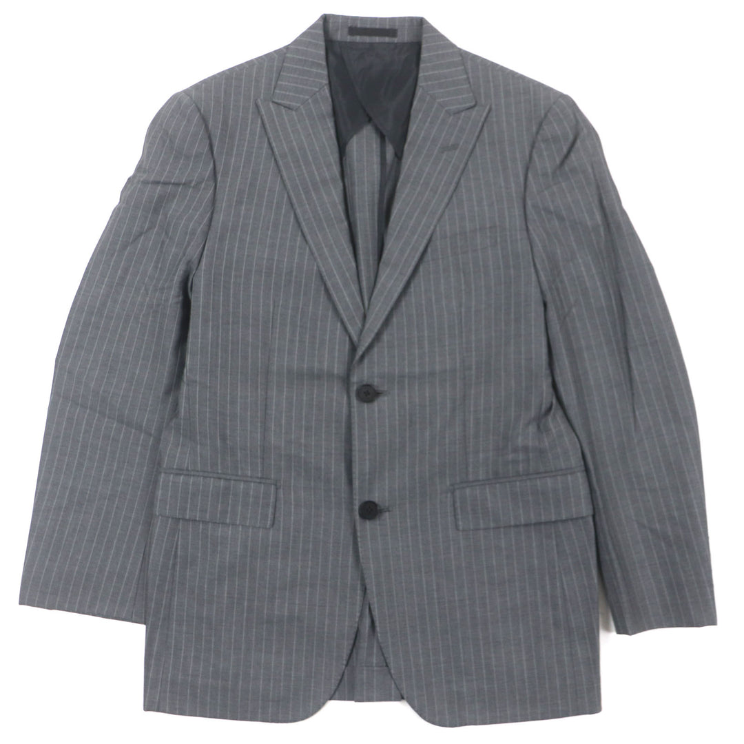 Great BURBERRY BLACK LABEL tailored jacket Super 100S striped gray wool mens 36