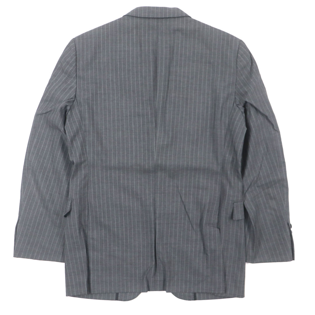 Great BURBERRY BLACK LABEL tailored jacket Super 100S striped gray wool mens 36