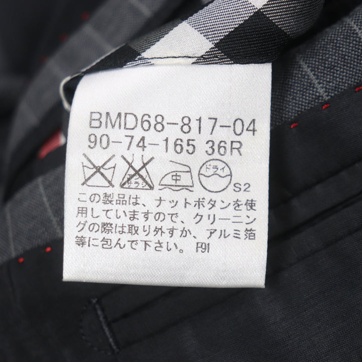 Great BURBERRY BLACK LABEL tailored jacket Super 100S striped gray wool mens 36