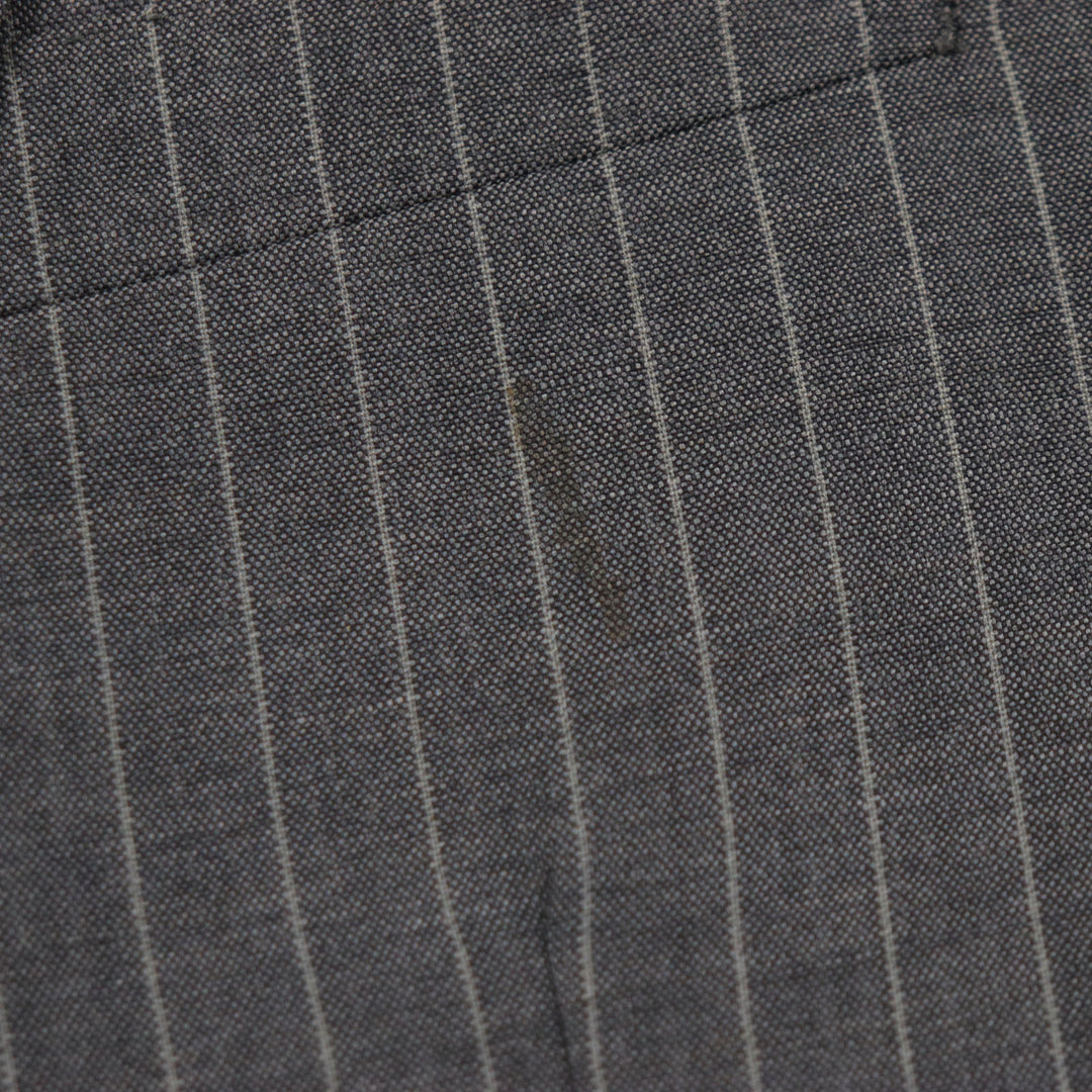 Great BURBERRY BLACK LABEL tailored jacket Super 100S striped gray wool mens 36