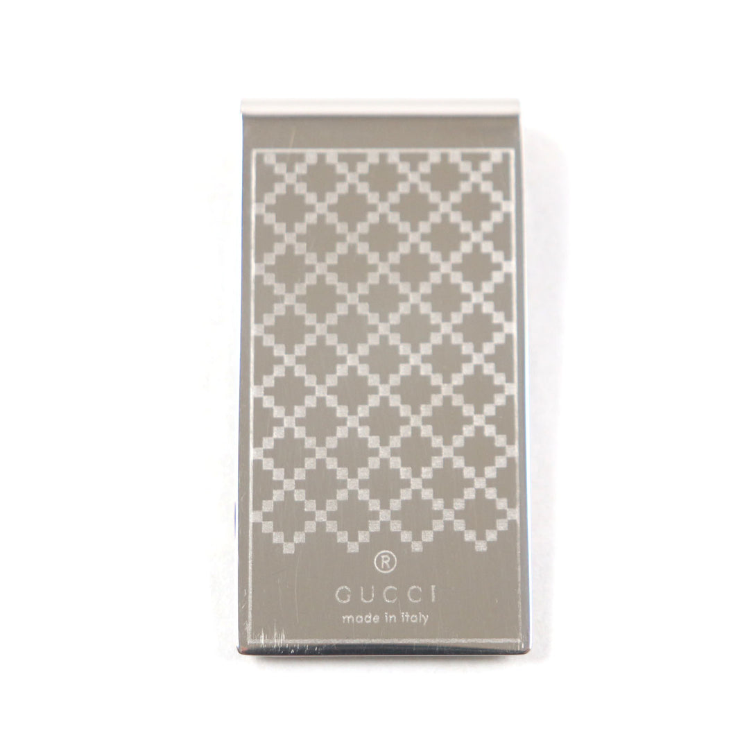 Very Good GUCCI Money clip Diamante Bill Clip with Logo Silver mens