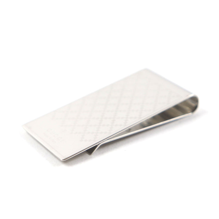 Very Good GUCCI Money clip Diamante Bill Clip with Logo Silver mens