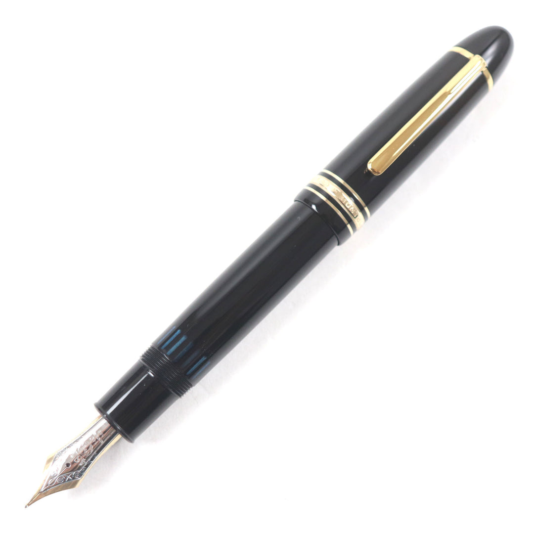 Great MONTBLANC fountain pen Meisterstck 149 white star Black gold 14K mens