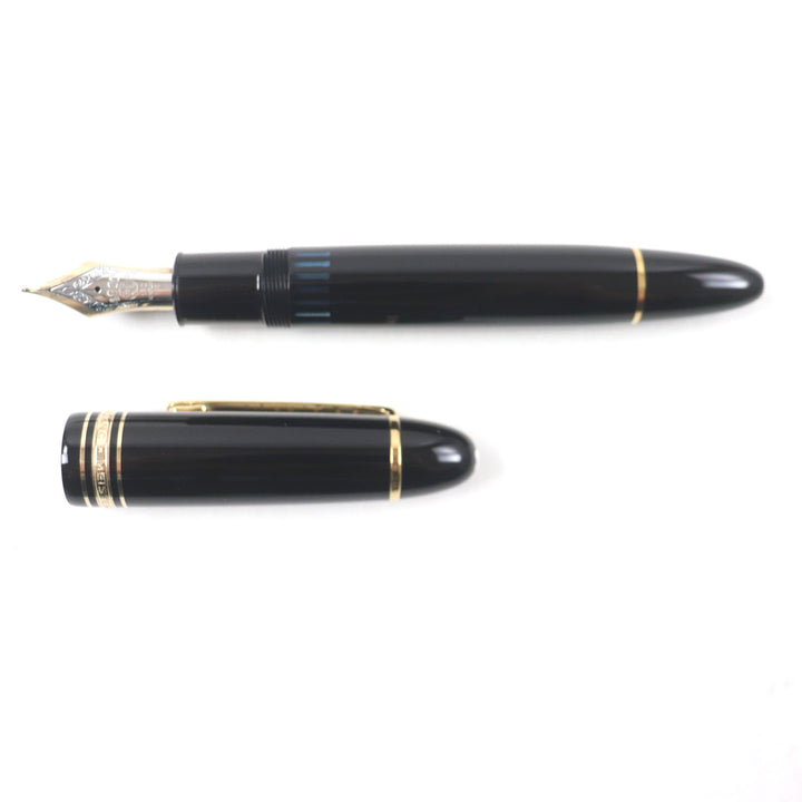 Great MONTBLANC fountain pen Meisterstck 149 white star Black gold 14K mens