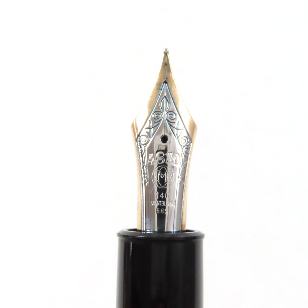 Great MONTBLANC fountain pen Meisterstck 149 white star Black gold 14K mens