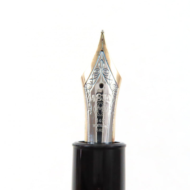Great MONTBLANC fountain pen Meisterstck 149 white star Black gold 14K mens