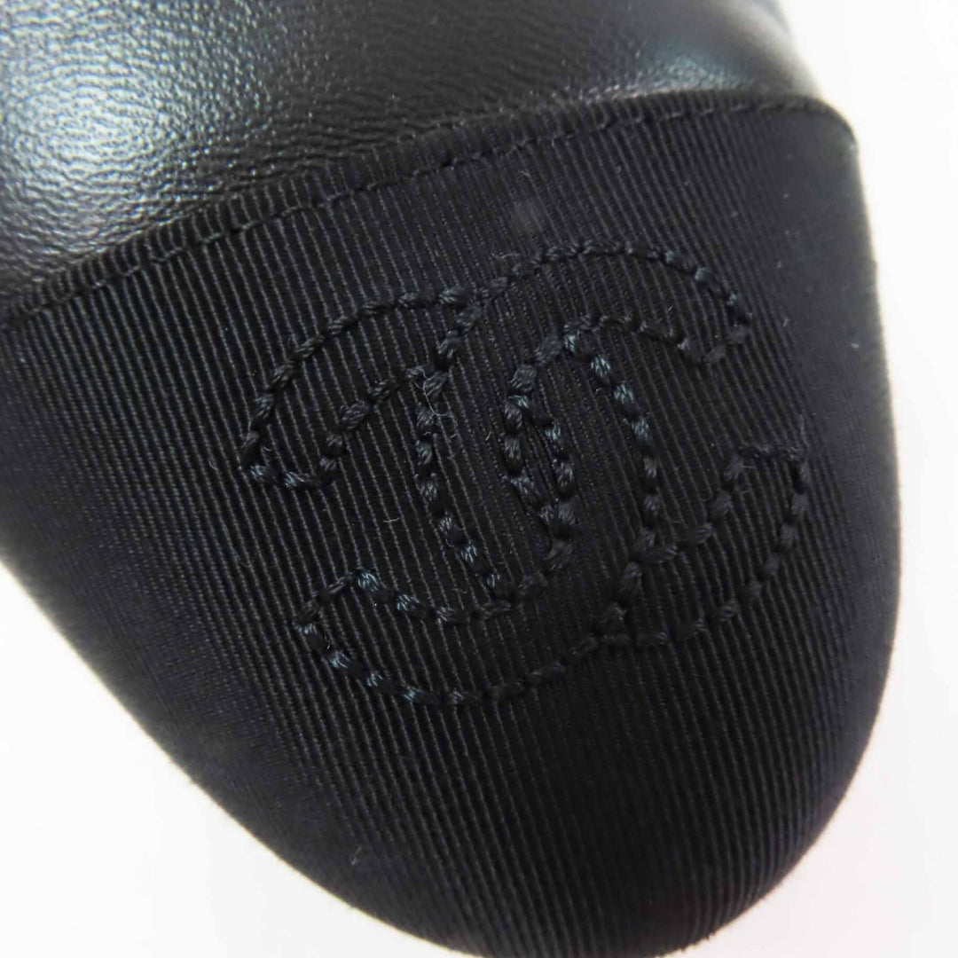Great CHANEL pumps Matelassehir COCO Mark black leather Women 36 G40154