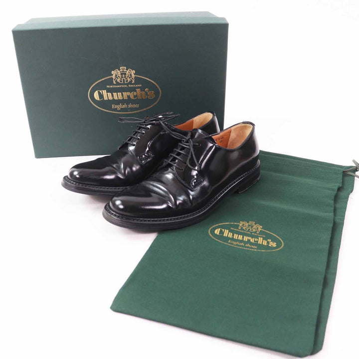 Great CHURCH'S Leather shoes Polished Binder Derby Shoes/ black leather Women 35