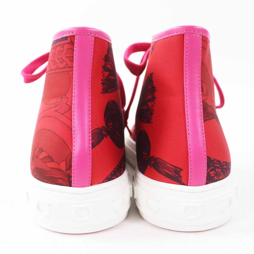 Pristine Salvatore Ferragamo High cut sneakers MAFALDA 1 Red pink fabric Women