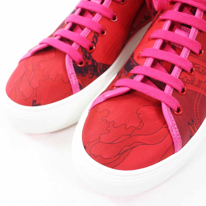 Pristine Salvatore Ferragamo High cut sneakers MAFALDA 1 Red pink fabric Women