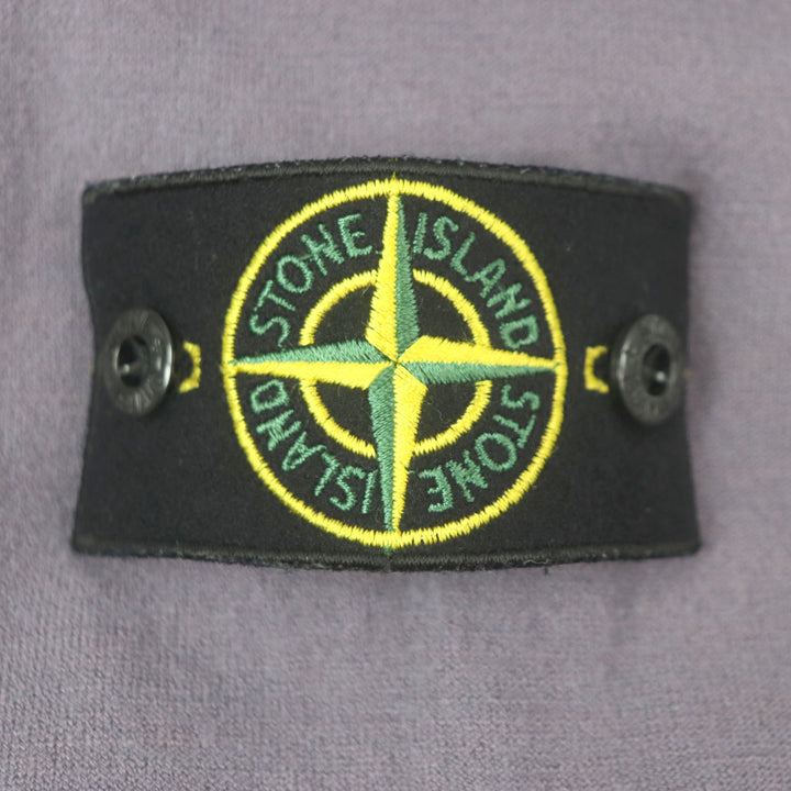 Great STONE ISLAND T-shirt Logo patch mock neck long sleeve knit purple wool mens M