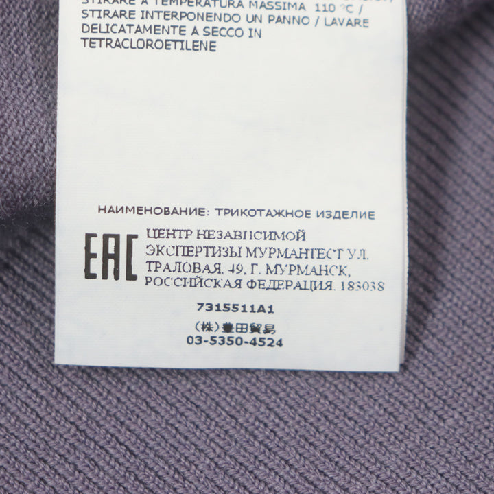 Great STONE ISLAND T-shirt Logo patch mock neck long sleeve knit purple wool