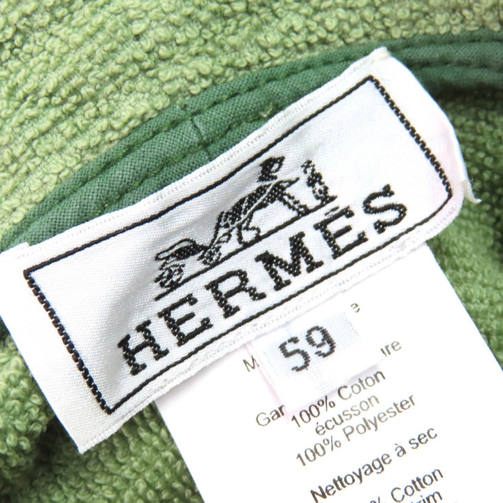Excellent HERMES hat Harper Funny Ice Creem Patch Terry Hat Green system cotton