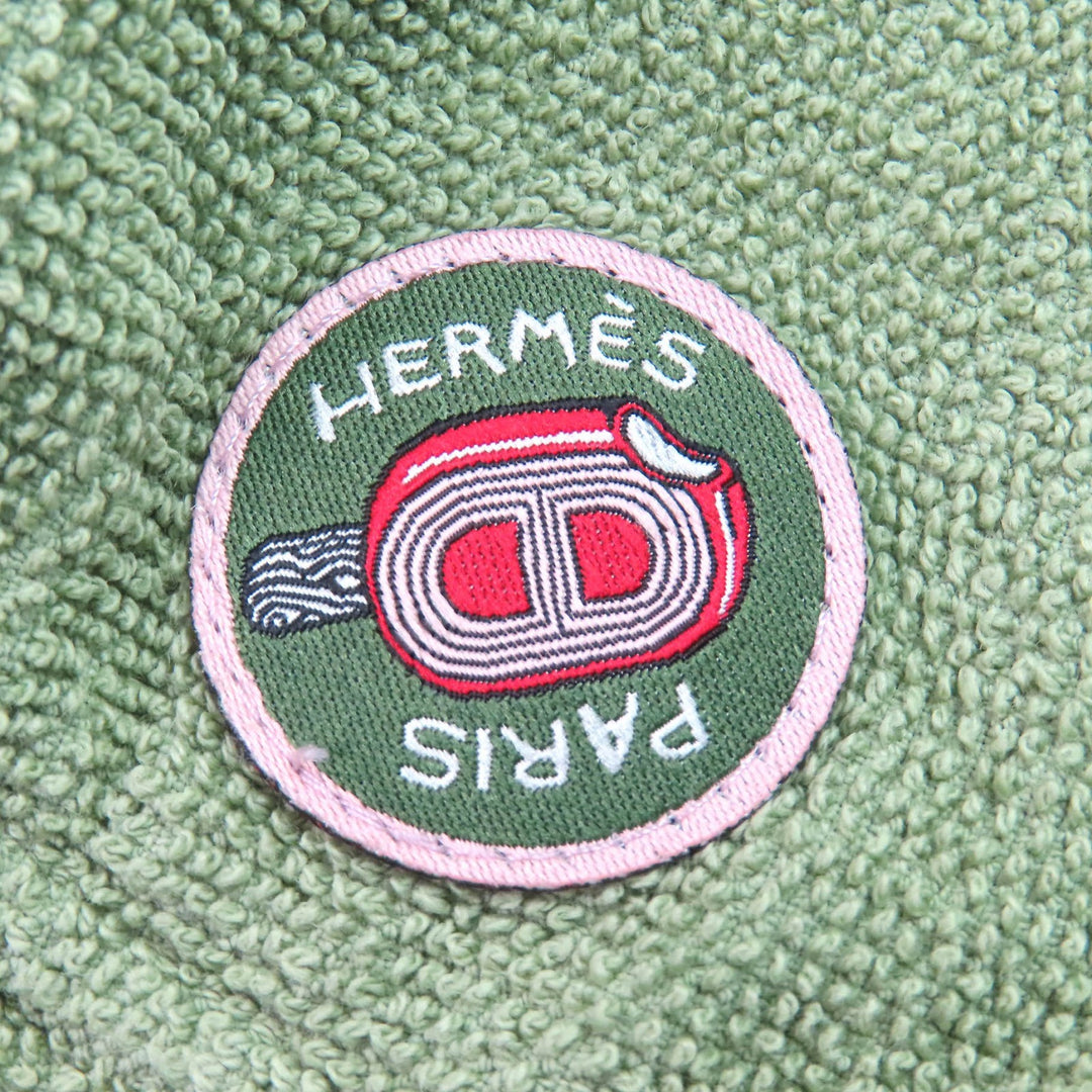 Excellent HERMES hat Harper Funny Ice Creem Patch Terry Hat Green system cotton