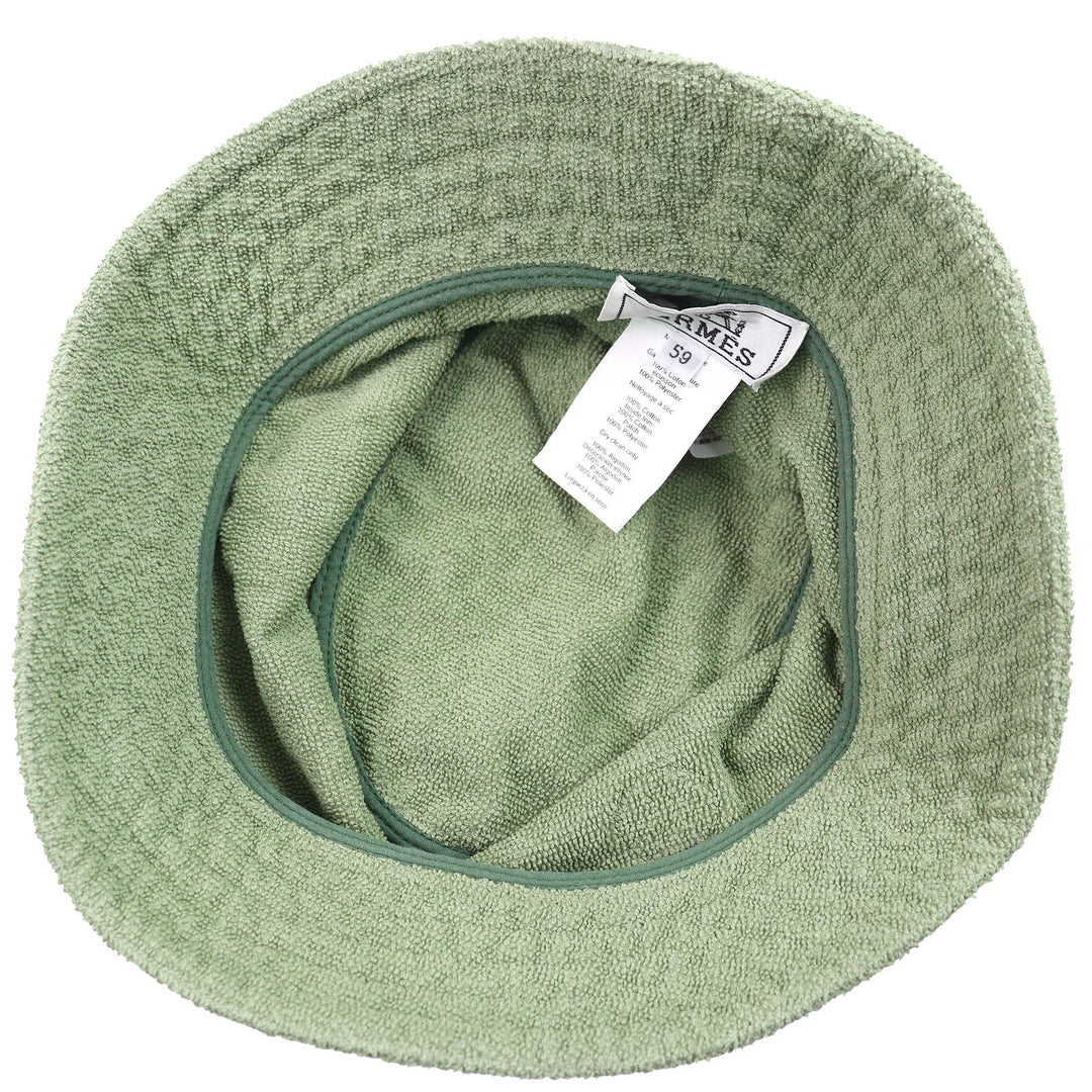 Excellent HERMES hat Harper Funny Ice Creem Patch Terry Hat Green system cotton