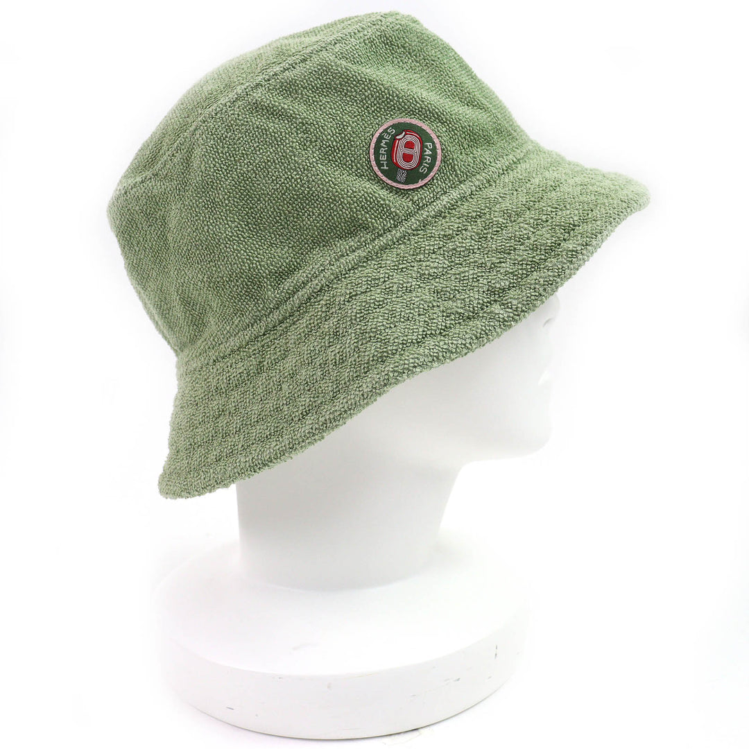 Excellent HERMES hat Harper Funny Ice Creem Patch Terry Hat Green system cotton