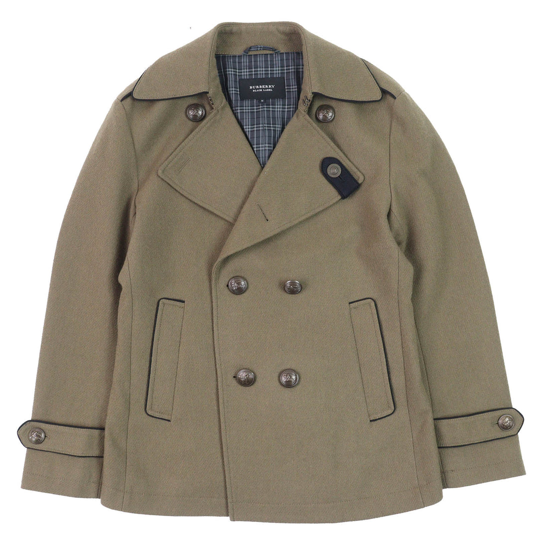 Great BURBERRY BLACK LABEL Double breasted jacket with epaulettes Khaki mens M